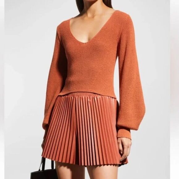 A.L.C. Kimby Ribbed Knit Sweater In Burnt Terracotta - Picture 7 of 11